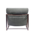 Modern Milo Baughman Fabric Lounge Chair with Ottoman